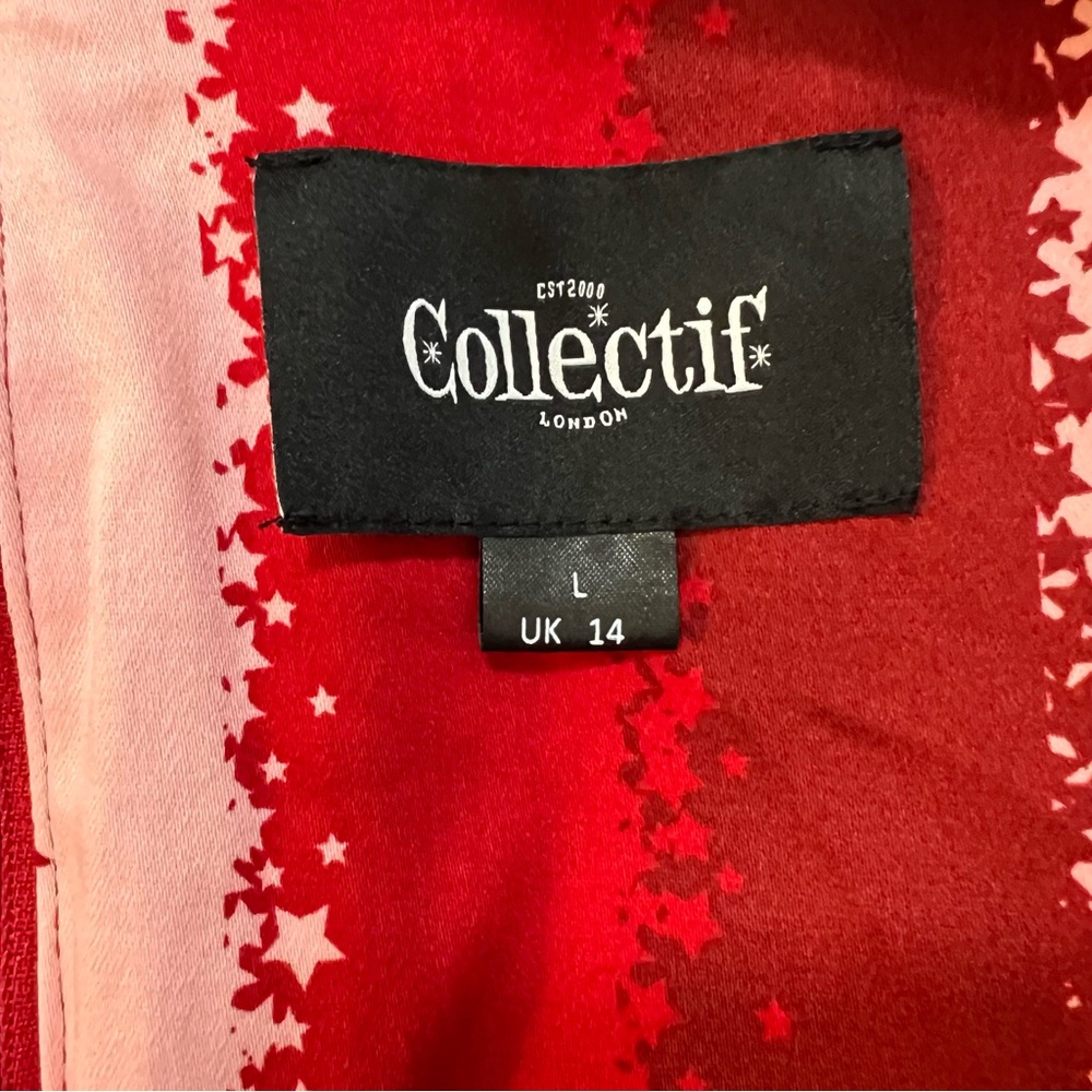 Collectif Red and White Striped Dress - Picture 6 of 7